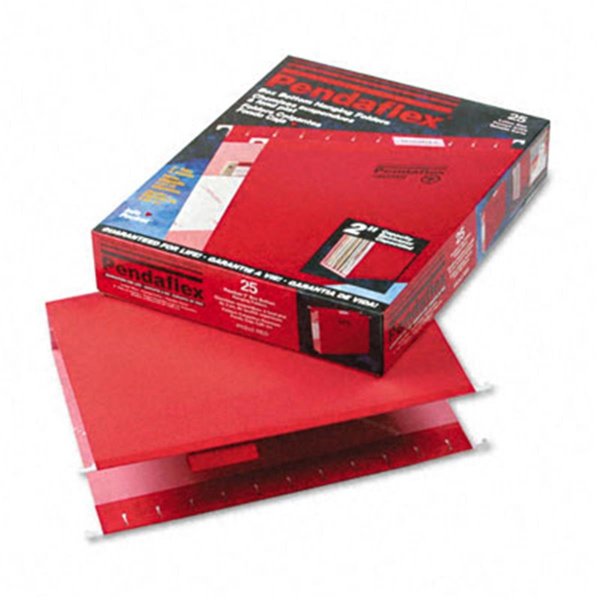 Pendaflex Pendaflex 4152X2RED 2&quot; Capacity Reinforced Hanging File Folders- Kraft- Letter- Red- 25/Box 4152X2RED